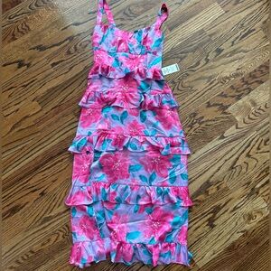 NWT Show Me Your MUMU Monique Midi Dress. Size Large.